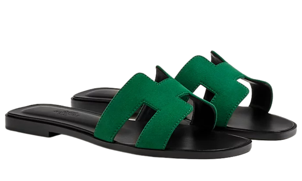 Hermes Sandales Oran "Electric Green"