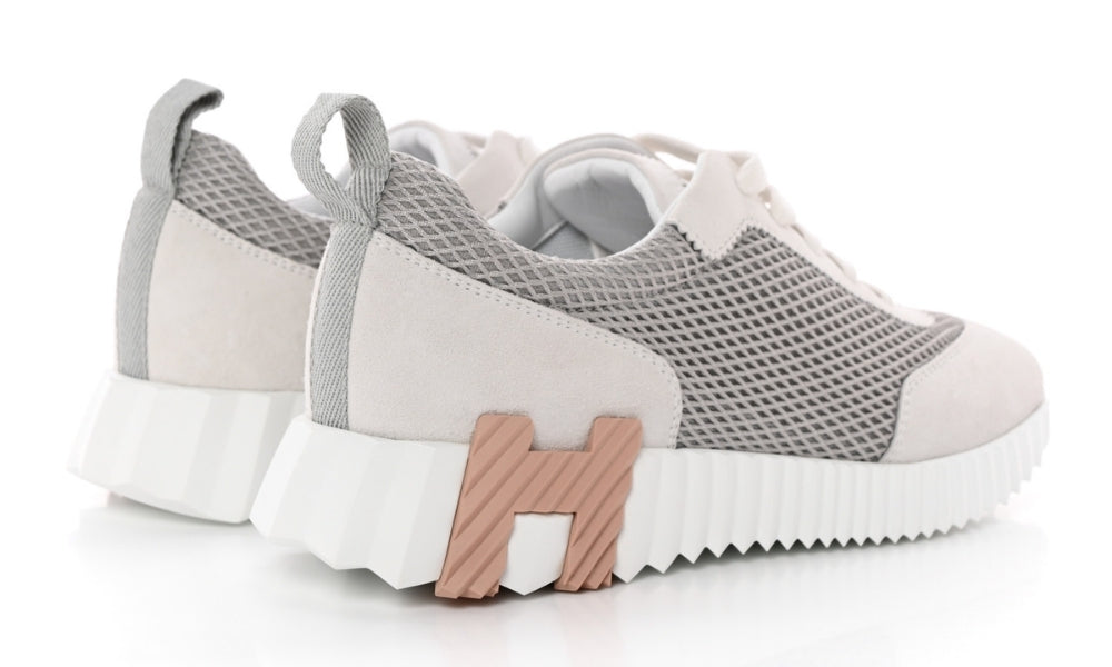 Hermès Air Mesh Suede Goatskin Bouncing "Gris Lulea White"