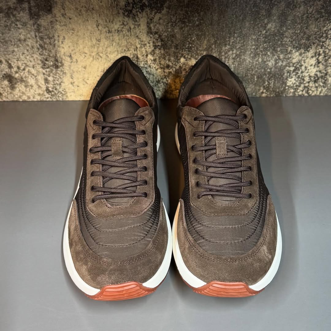 Loro Piana Brown Suede Sneaker