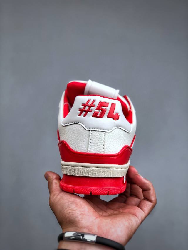 Louis Vuitton Trainer #54 Signature White Red