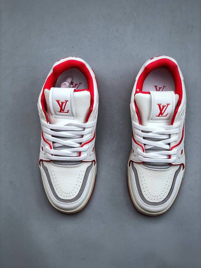 Louis Vuitton Trainer #54 Signature White Red