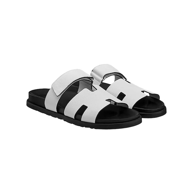 Hermes Chypre Sandals "White Leather"