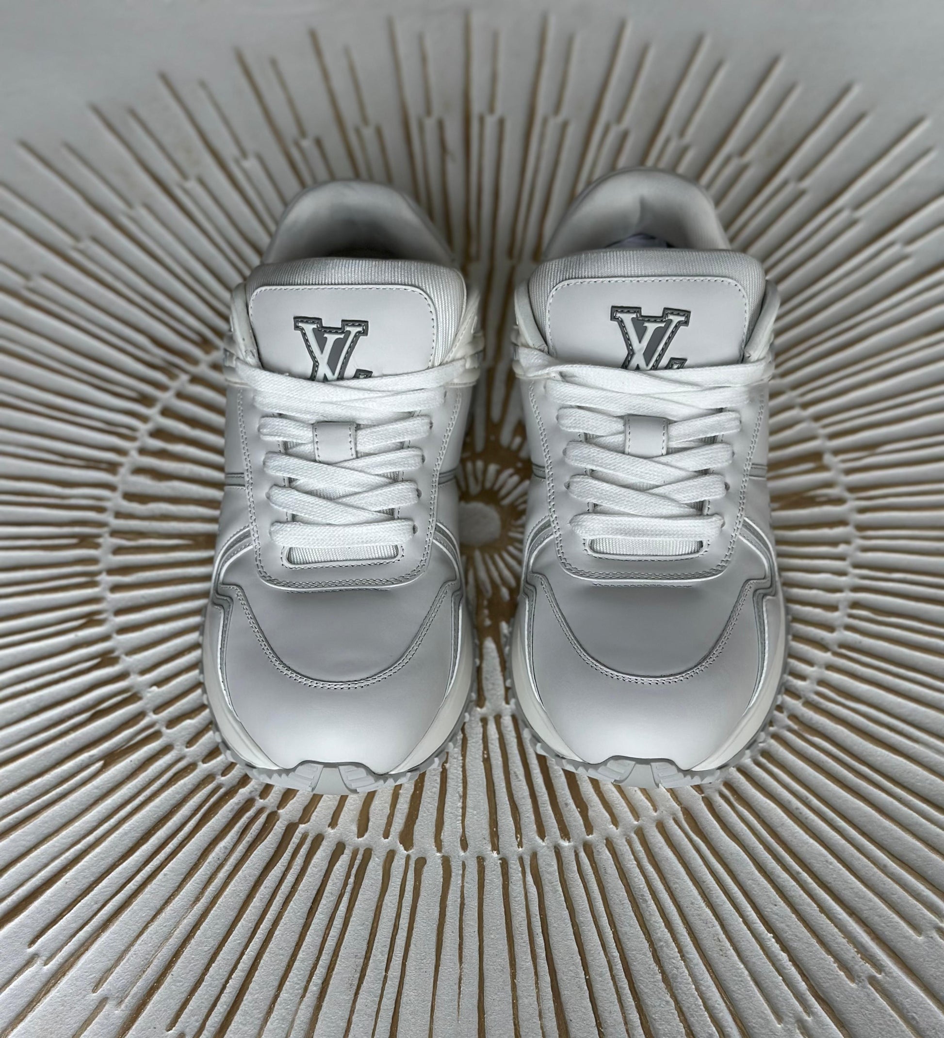 Louis Vuitton Run Away Maxi Sneaker – Oversized White Calf Leather (Style 1AHSRL, Men’s)