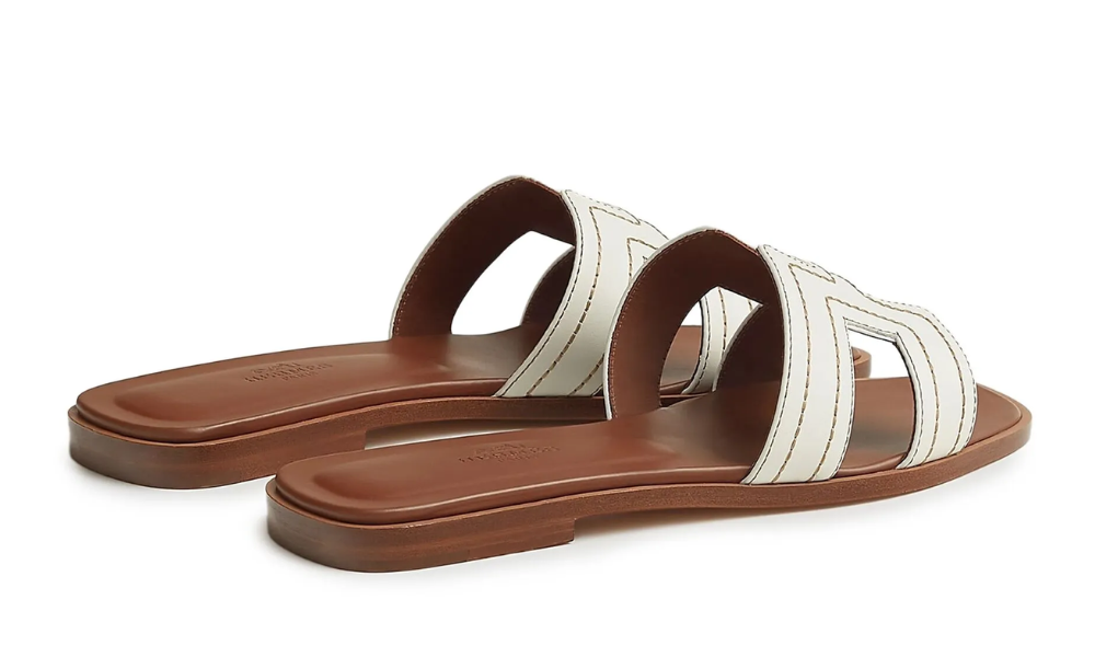 Hermès Pre-Owned Oran slides "White"