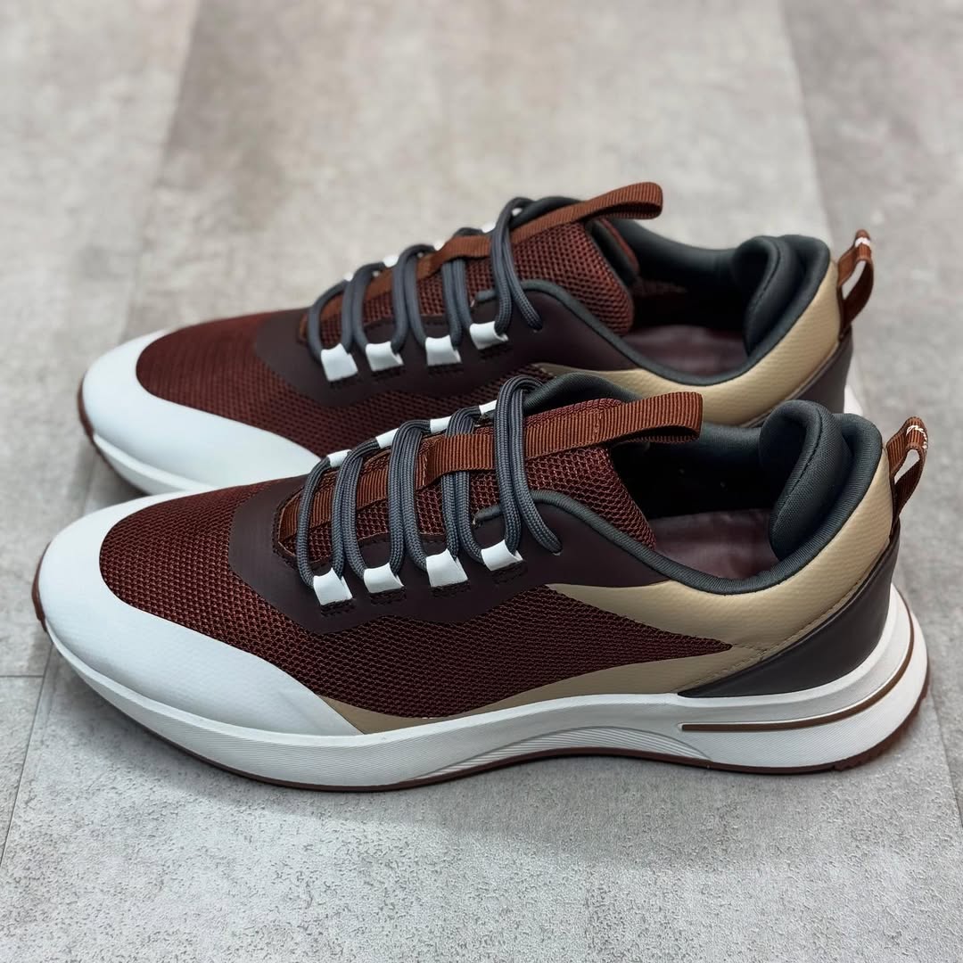 Loro Piana Week End Walk Sneaker in a Technical Mesh and Leather Material