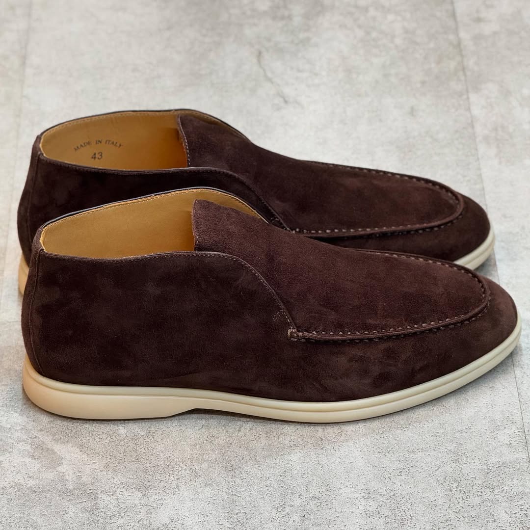 Loro Piana Open Walk Suede Ankle Boots