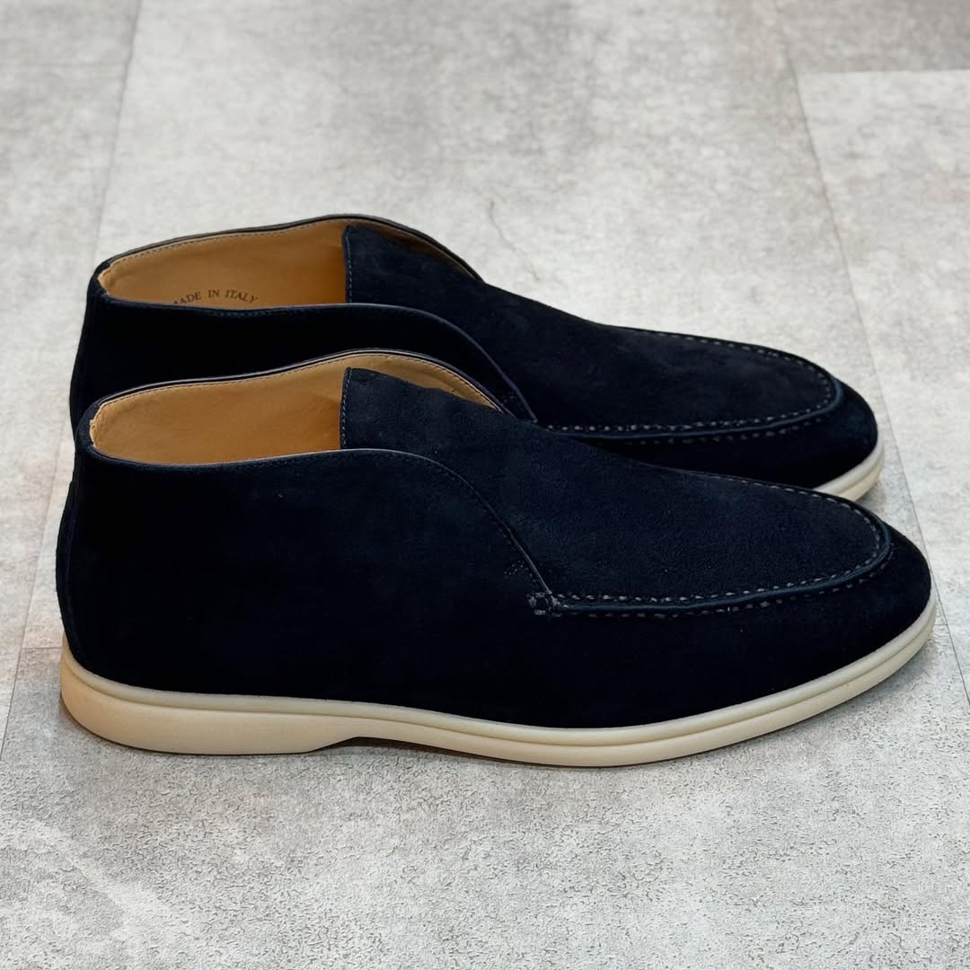 Loro Piana Open Walk Suede Ankle Boots