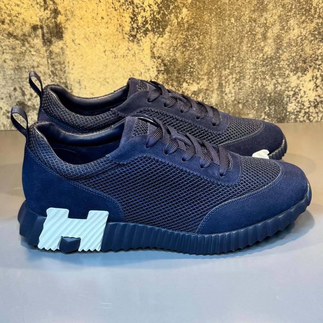 Hermés Bouncing Sneakers in a Navy Blue Colorway