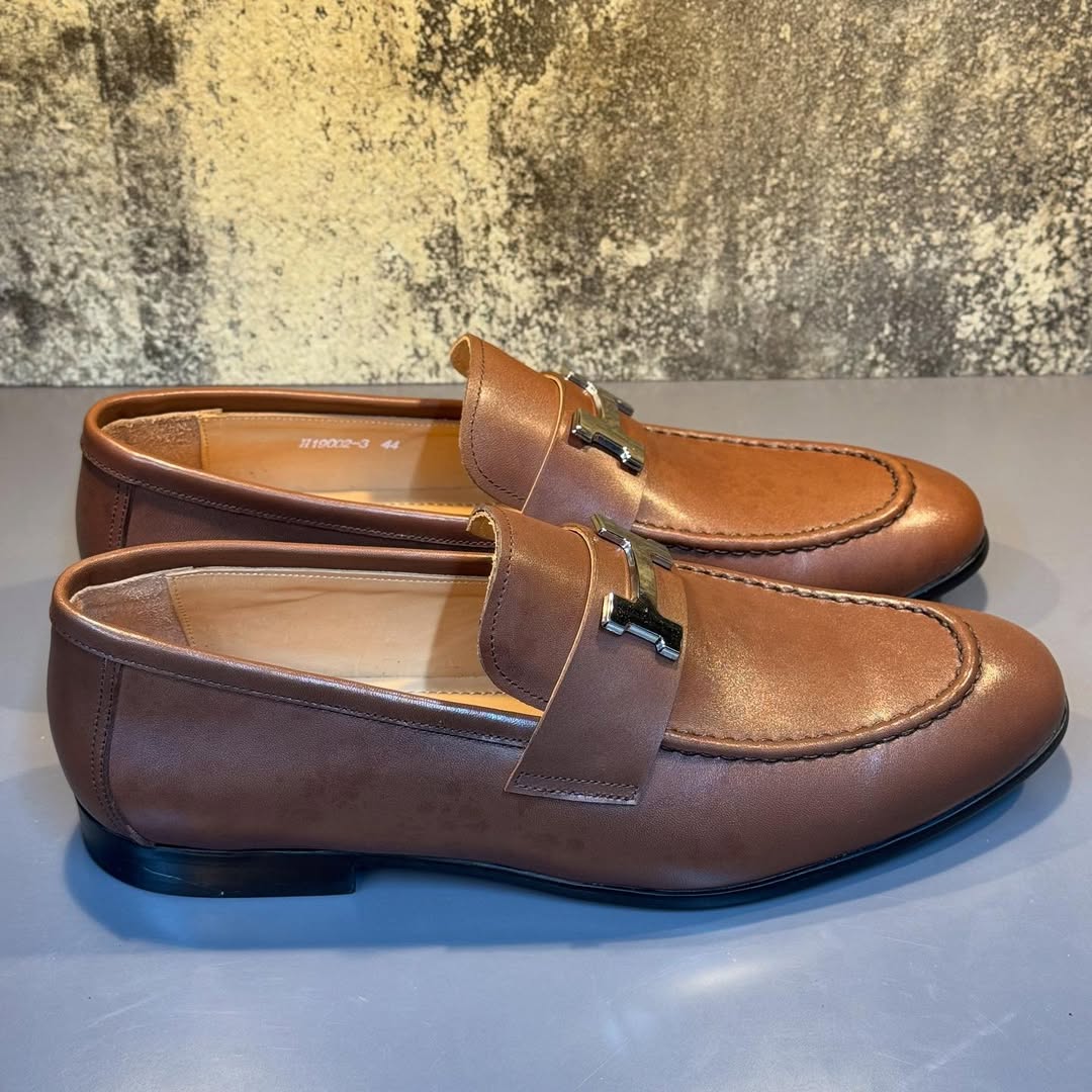 Hermes Paris Loafers Brown