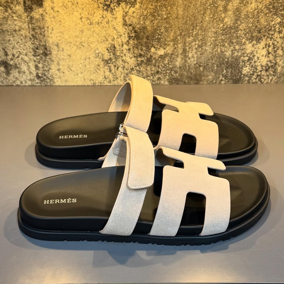 Hermes Chypre Sandals White