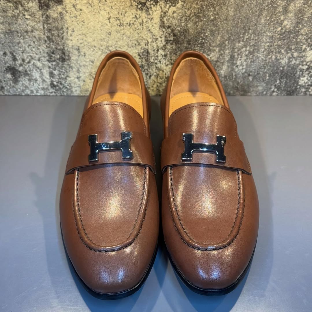 Hermes Paris Loafers Brown