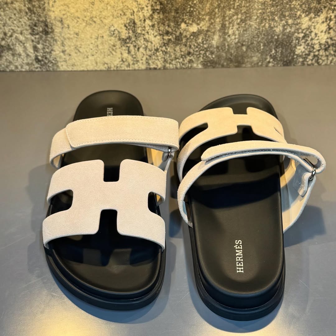 Hermes Chypre Sandals White
