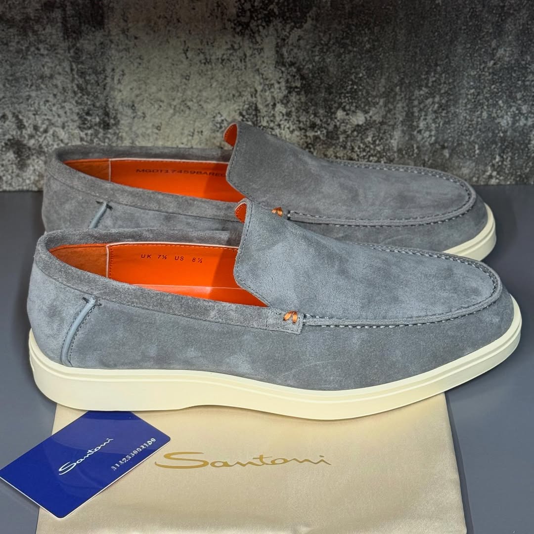 Santoni Suede Loafers