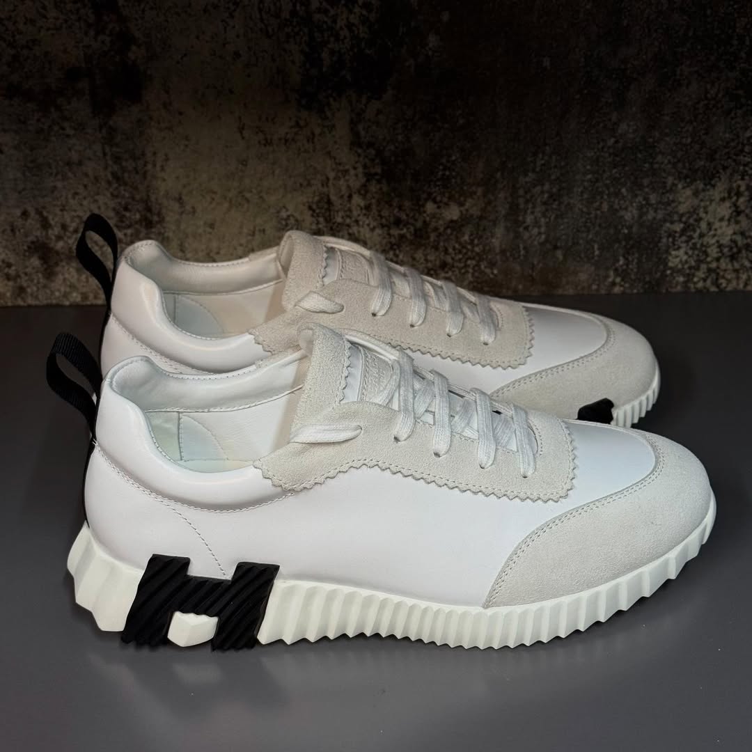Hermès Bouncing sneakers "White Beige black"
