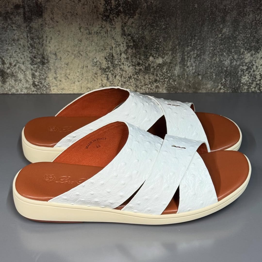 White Criss-cross Leather Slide Sandals