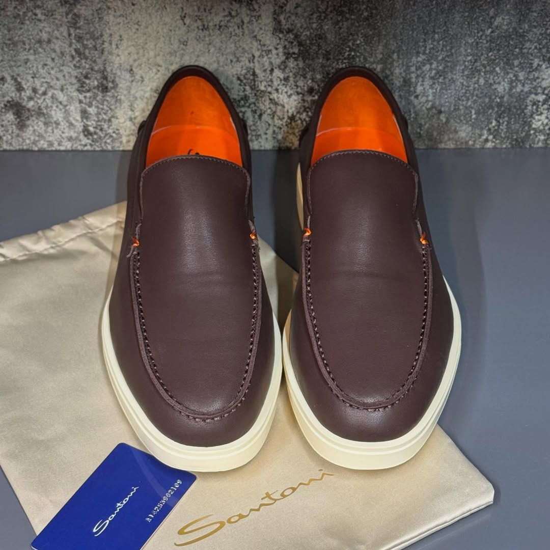 Santoni Men's Brown Nubuck Loafer