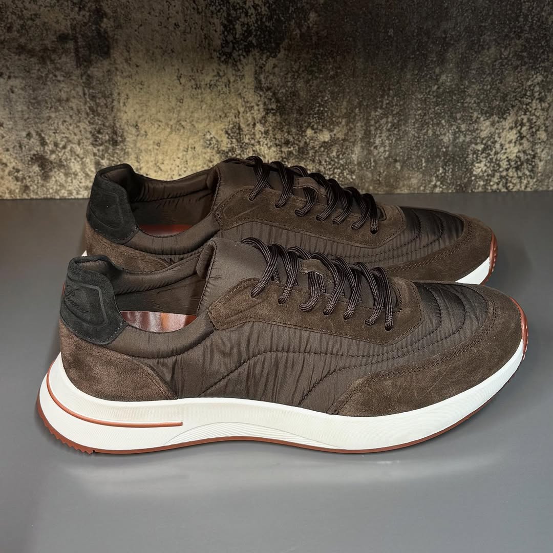 Loro Piana Brown Suede Sneaker