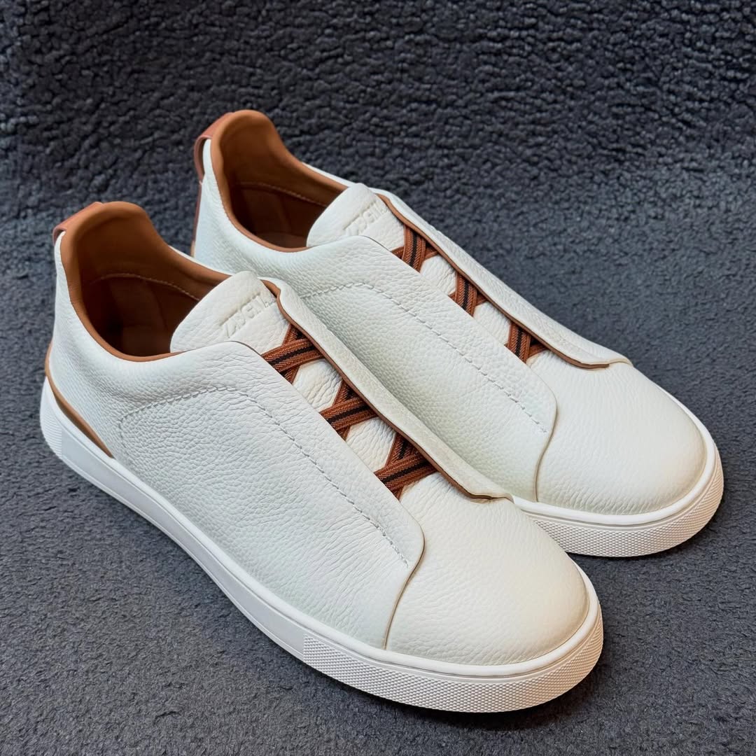 Off White Deerskin Triple Stitch Sneaker