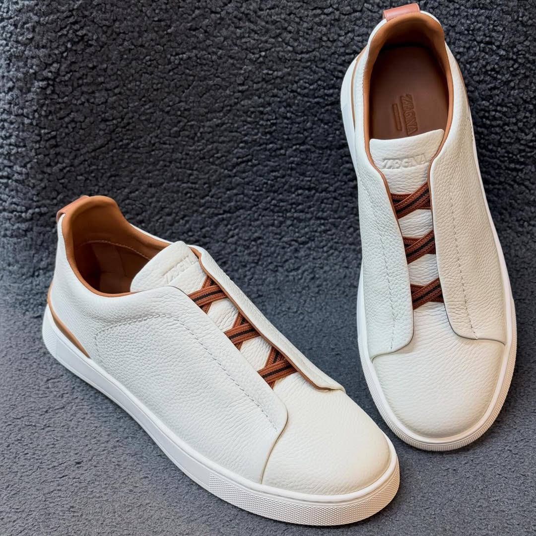 Off White Deerskin Triple Stitch Sneaker