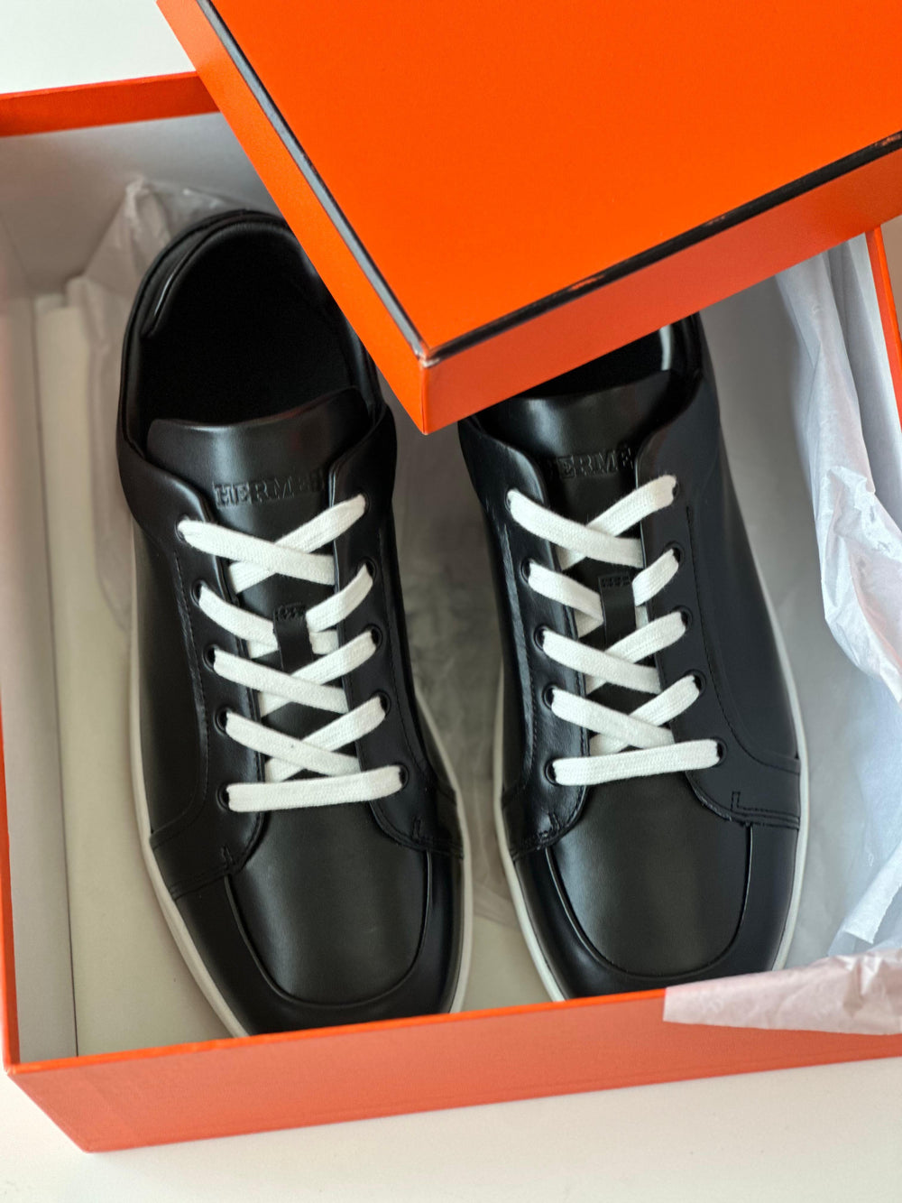 Hermès Sneaker – Black Calfskin & Suede Goatskin Low-Top (Men’s)