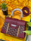 Goyard Saigon PM in Burgundy With the Classic Goyard Chevron Pattern