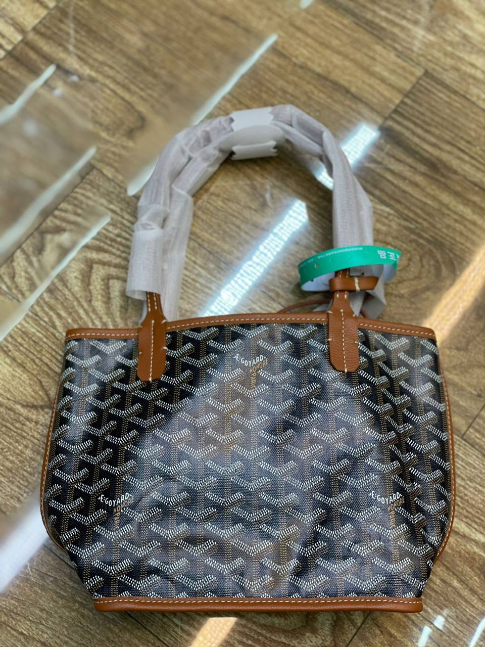 Goyard Anjou Mini Bag In  Goyardine Canvas With Leather Trim