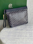 Goyard Conti Pouch In Navy Blue Goyardine Canvas