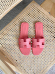 Oran Leather Mules Hermés Pink