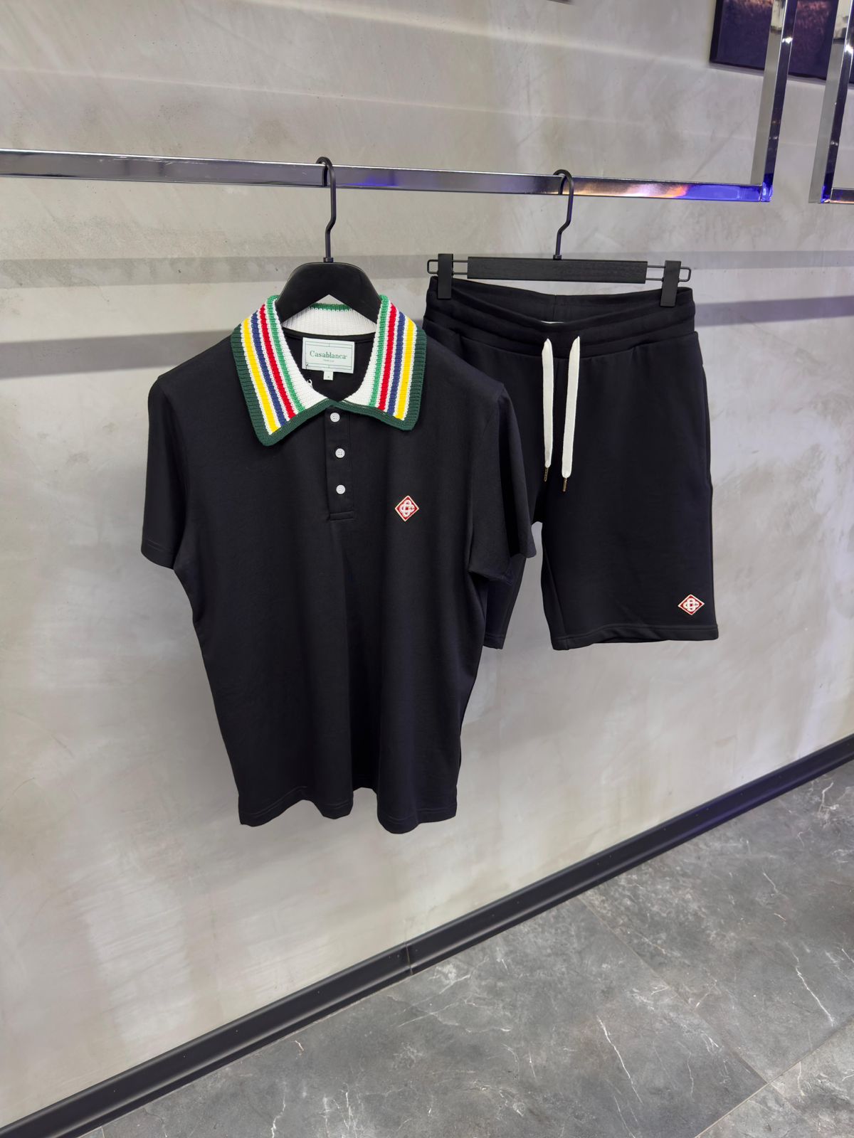Casablanca Knitted-collar Polo Shirt