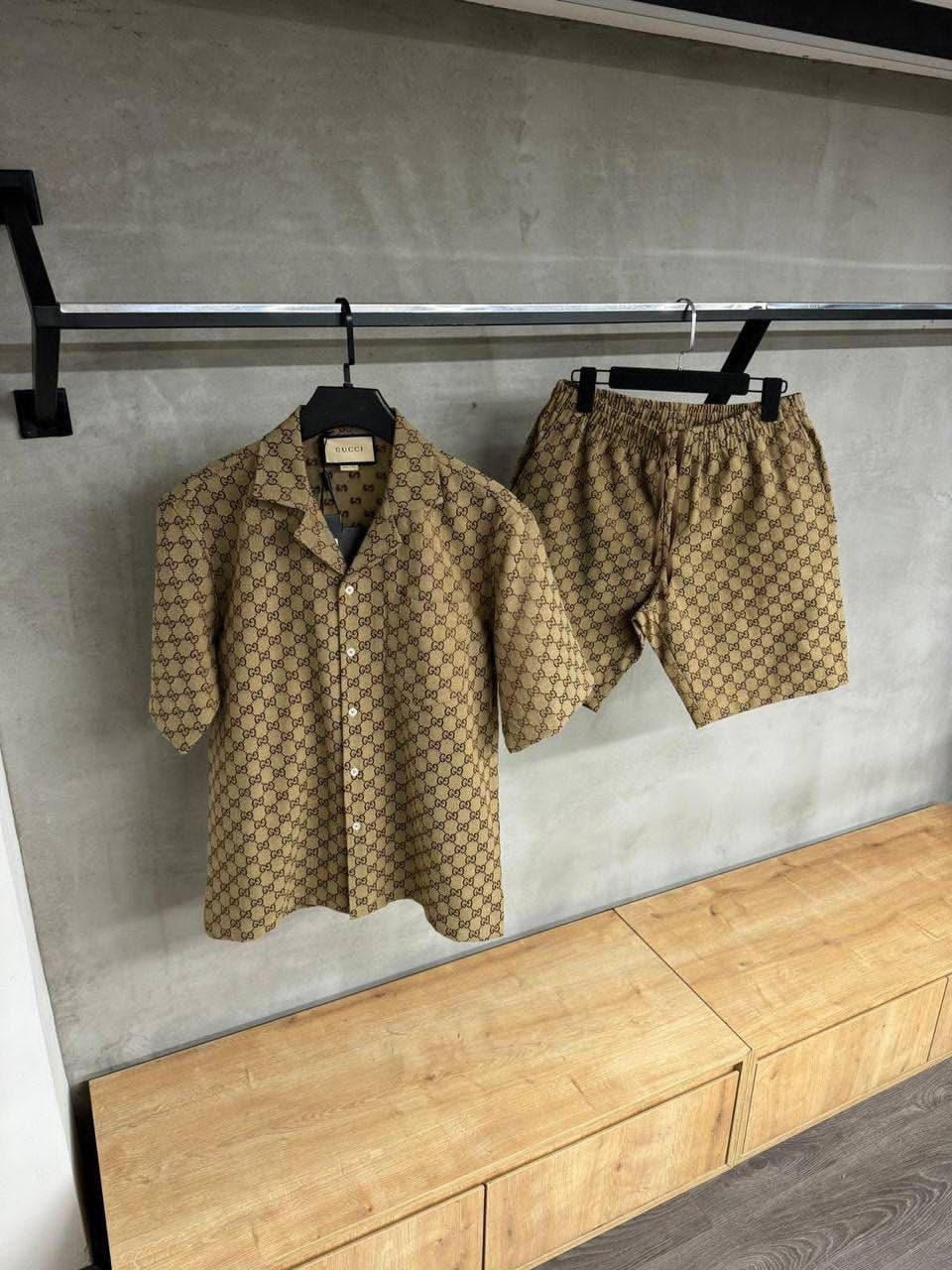 Gucci Supreme Jacquard Shirt and Shorts Set