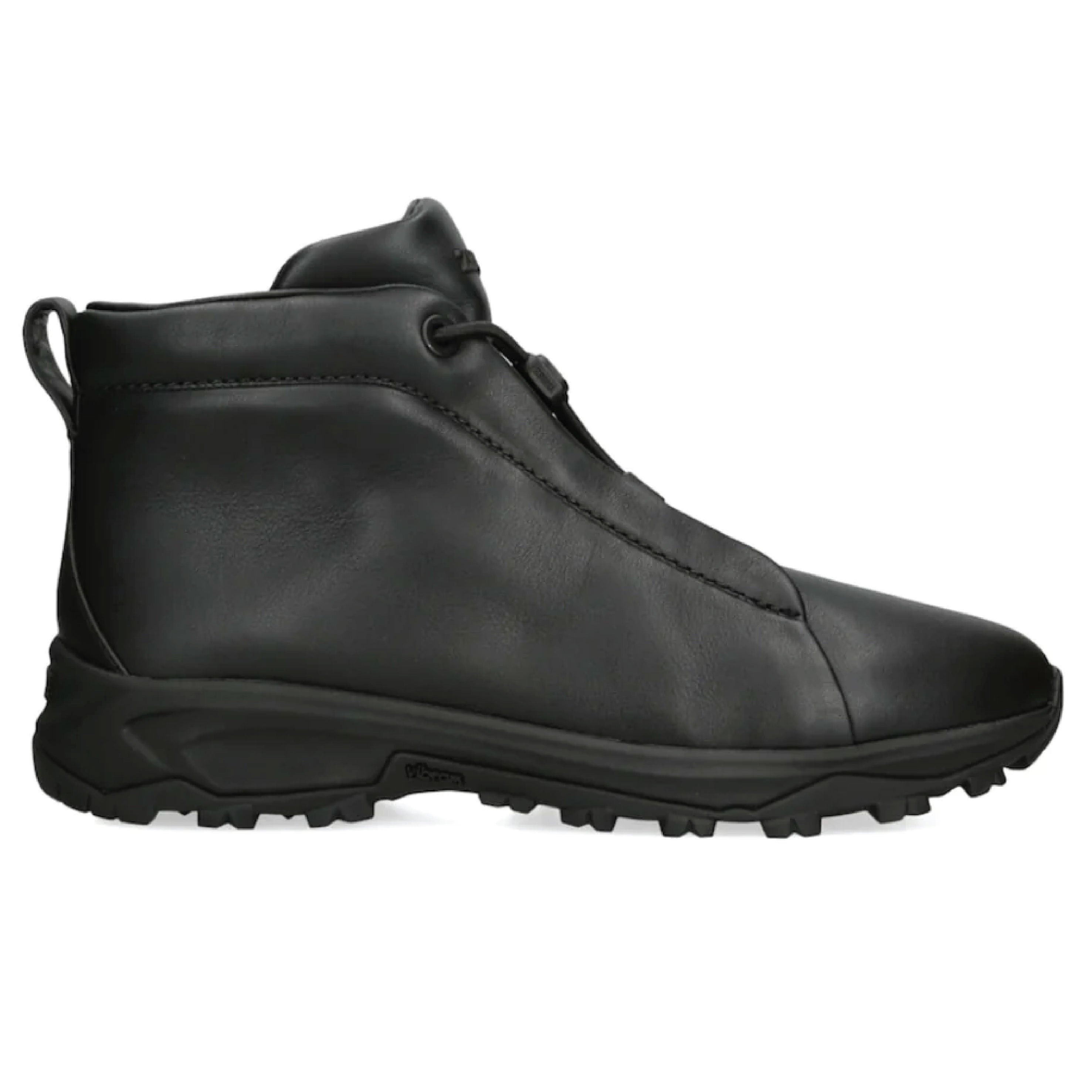 Zegna Triple Stitch Vetta Leather Sneakers | Black