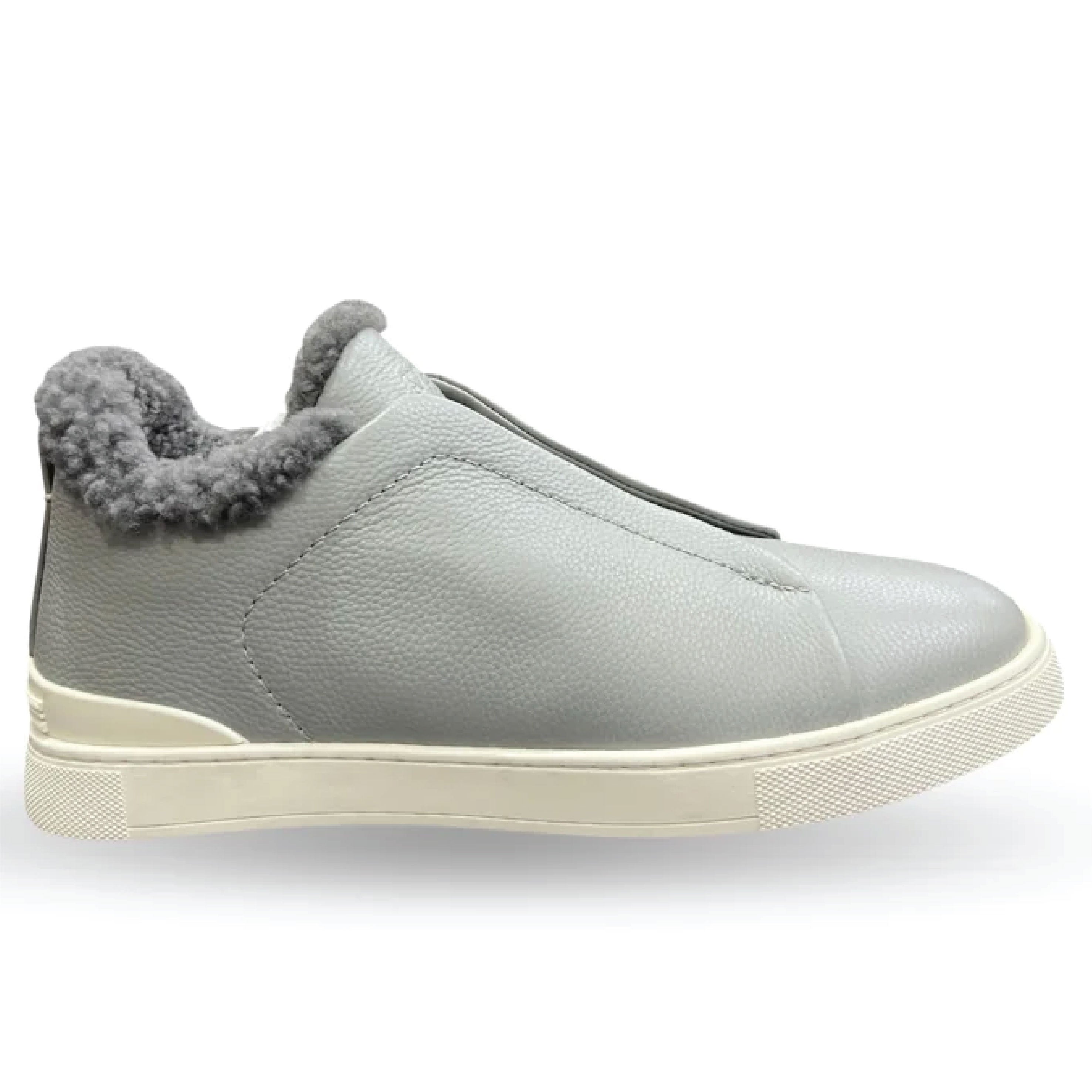 Zegna Triple Stitch Leather & Alligator Embossed Sneakers