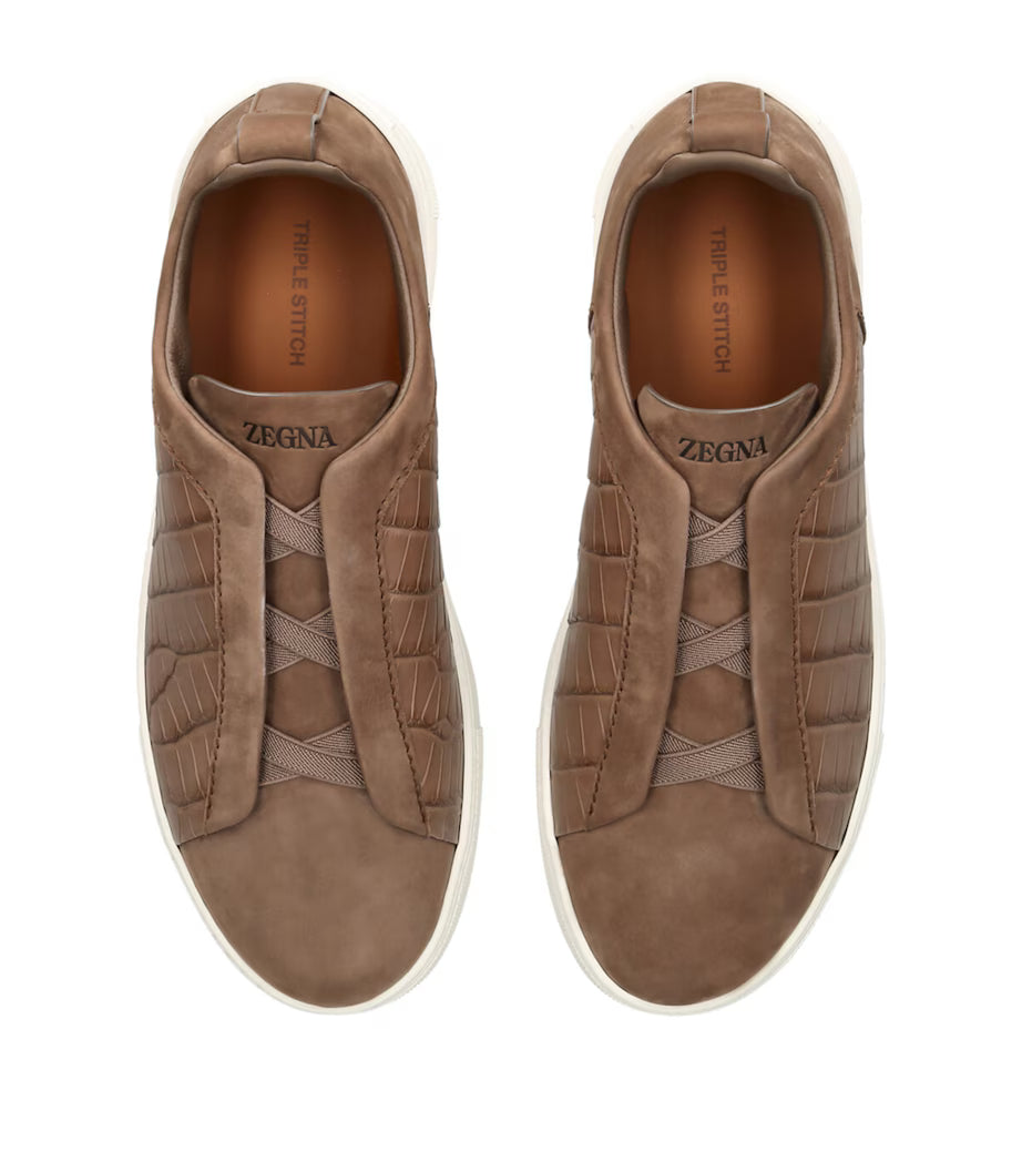 Zegna Crocodile Leather Triple Stitch SECONDSKIN