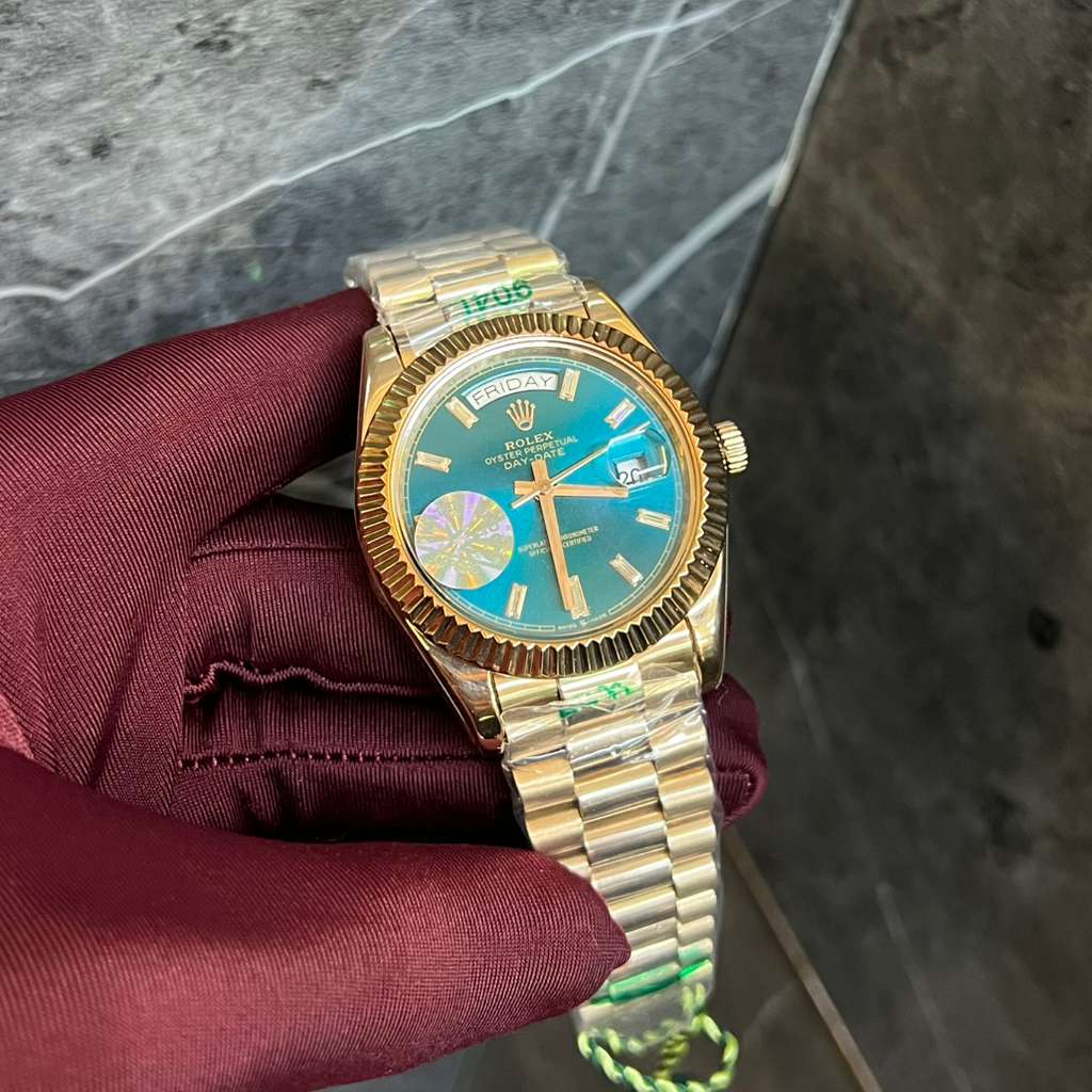 Rolex Day-Date Watch with a Green Dial