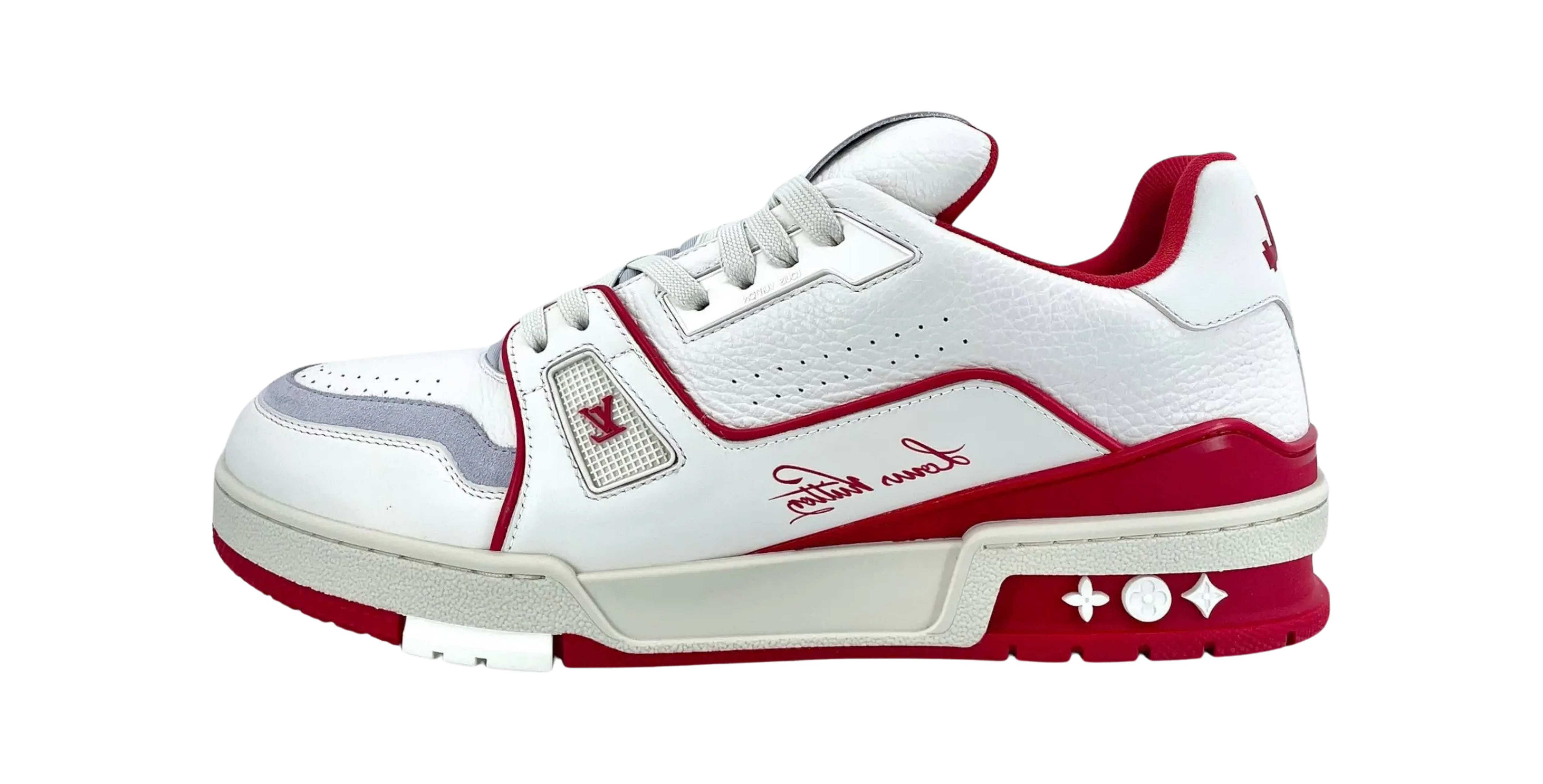 Louis Vuitton Trainer #54 Signature White Red